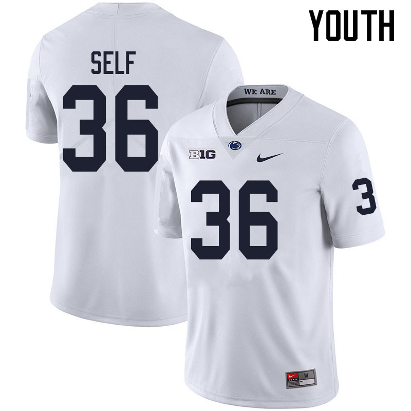 Youth #36 Makai Self Penn State Nittany Lions College Football Jerseys Sale-White - Click Image to Close